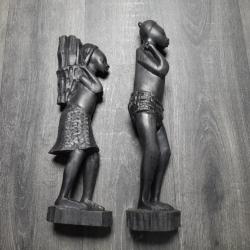 Art Africain // 2 statues en bois d'ébène // Tchad // Déco