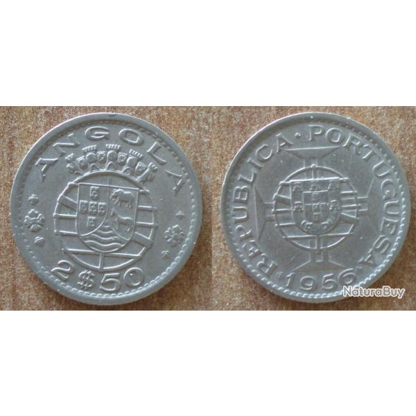 Angola 2.50 Escudos 1956 Portugal Colonie Piece Centavo Escudos Escudo