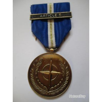Médaille OTAN Article 5 Opération Active Endeavour - Occasion Avec Ruban - Décoration Militaire