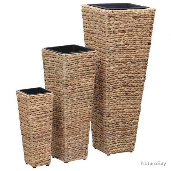 Jardinire lit surlev plantes fleurs jardin 3 pices jacinthe d'eau marron 02_0001340