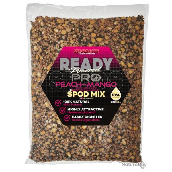 Mlange de Graine Starbaits Probiotic Ready Seeds Peach Mango Spod Mix 3KG