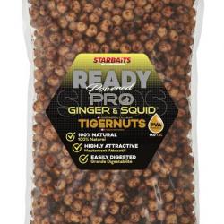 Noix Tigré Starbaits Probiotic Ready Seeds Ginger Squid Tigers 1Kg