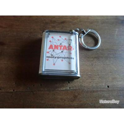 Porte-clés Publicitaire ANTAR MOLYGRAPHITE - Bidon Miniature Avec Billes - Vintage 1960