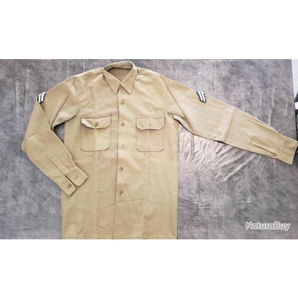 Chemise Moutarde M-1937 US WW2 taille L Corporal/Caporal repro