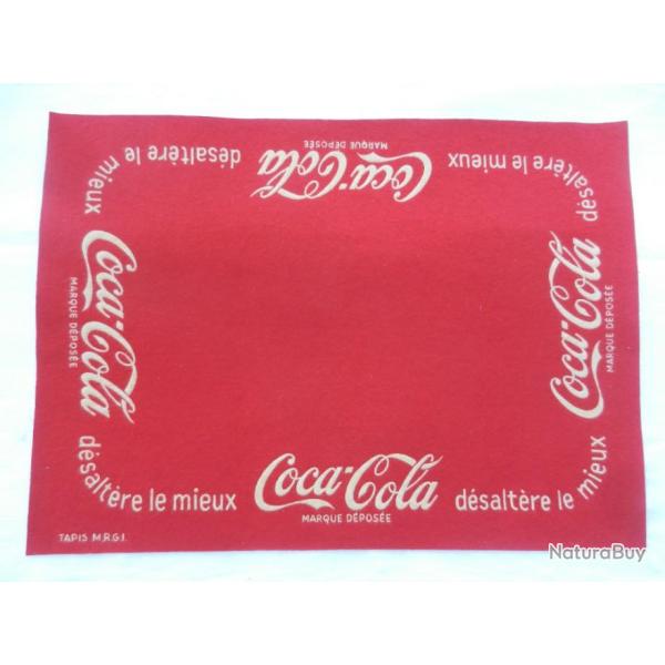 ancien tapis pour jeux de cartes vintage Coca Cola