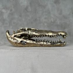 Crâne de crocodile d'eau salée façonné en bronze - Crocodylus porosus