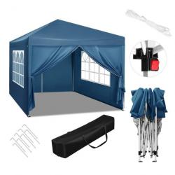 Woltu Tente Jardin Pliable Imperméable 3x3m Pavillon Camping Gazébo Protection Solaire Sac Transport