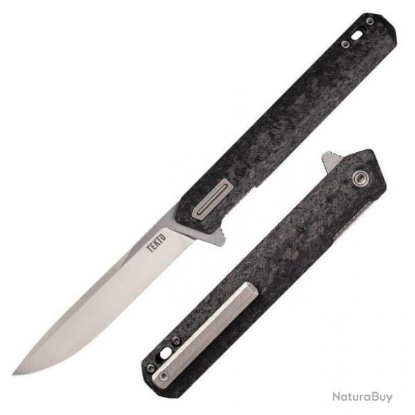 Couteau Tekto Knives F2 Bravo Carbon Fiber/G10 Handle D2 Blade IKBS Linerlock Clip USA TKTF2CBKSL4
