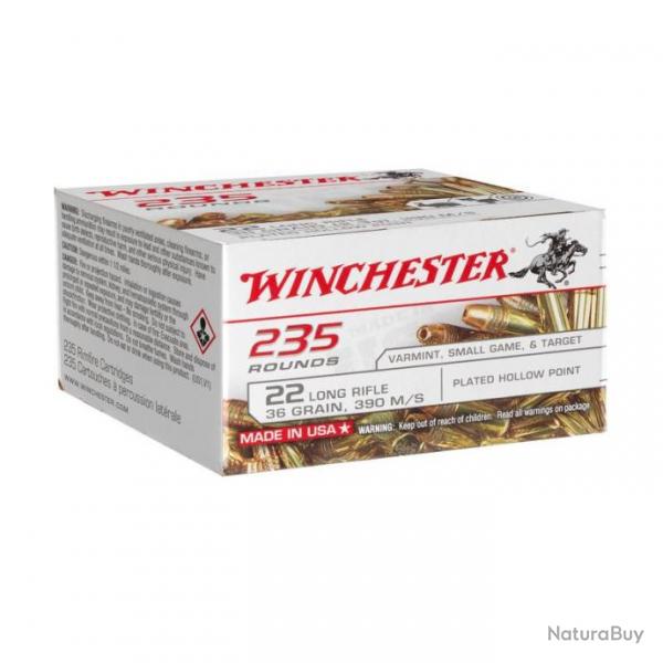WINCHESTER 22LR CUIVREES POINTES CREUSES 36gr 2.3g