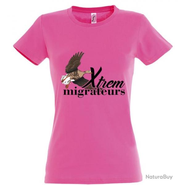 Tee shirt oie rieuse rose XTREM MIGRATEURS