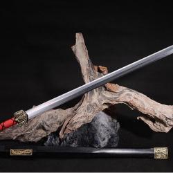 Épée chinoise en acier plié damassé, forgé à la main
