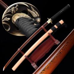 Hanaki - Véritable Katana en acier T10 Damas 1000 couches (acier plié), sabre japonais fait main