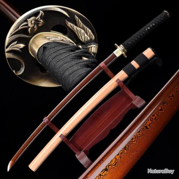 Hanaki - Vritable Katana en acier T10 Damas 1000 couches (acier pli), sabre japonais fait main