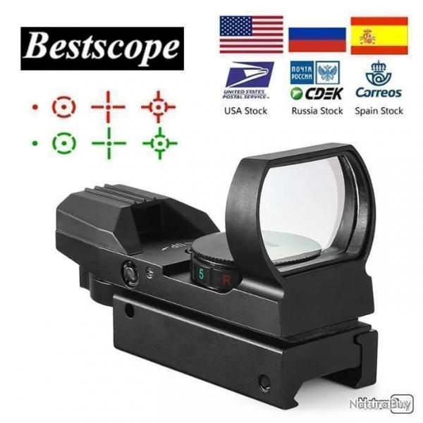 Viseur holographique Spy Addict,4 rticules rouge ou vert tactique quip avec un rail de 20mm