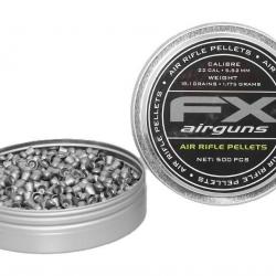 500 Plombs Cal 5.5mm/.22 FX Airguns Plombs .22/ 5.5mm 18 grains FX Airguns