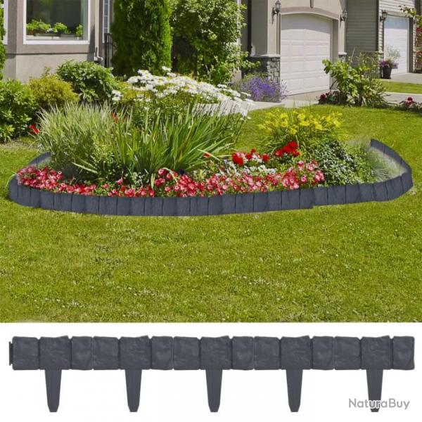 Clture de jardin Aspect de pierre 41 pcs Plastique 10 m