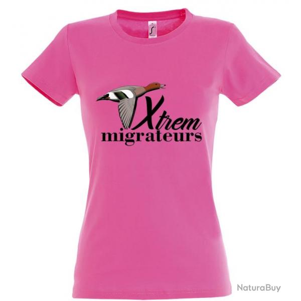 Tee shirt siffleur rose XTREM MIGRATEURS