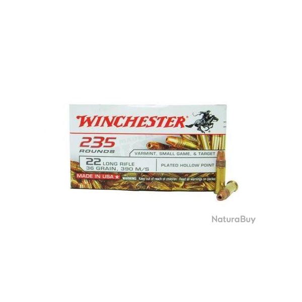 Boite de 235 cartouches 22LR HAUTE VITESSE HOLLOW POINT winchester