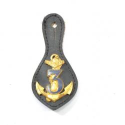 Insigne 3e Régiment d'Infanterie de Marine, 3 RIMa, DRAGO, dos guilloché embouti
