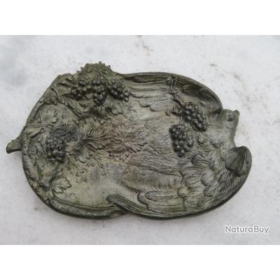 Broche Vintage Grappe De Raisin – Étain Et Ton Or – Création Alexandra – Années 80 – Occasion
