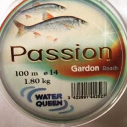 Nylon 100 m diam 14  1 ,8 kg passion gardon water queen  pêche coup