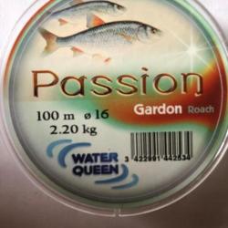 Nylon 100 m diam 15    2,2  kg passion gardon water queen  pêche coup