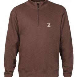 Pull zippé col montant marron PERCUSSION