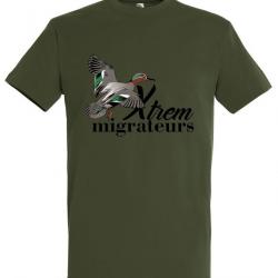 Tee shirt canard sarcelle vert XTREM MIGRATEURS