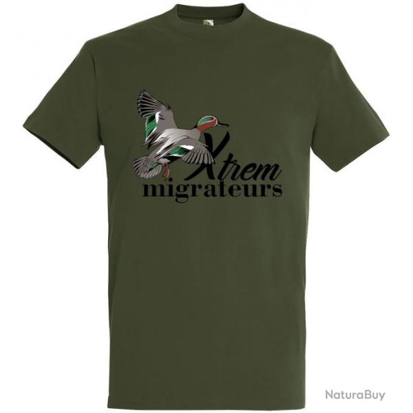 Tee shirt canard sarcelle vert XTREM MIGRATEURS