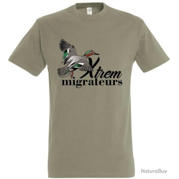 Tee shirt canard sarcelle kaki XTREM MIGRATEURS