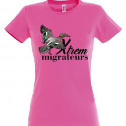 Tee-shirt canard sarcelle rose XTREM MIGRATEURS-XXL
