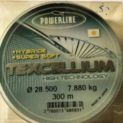Nylon 300 m diam 28,5   7,880 kg texcellium  Powerline  pêche FEEDER