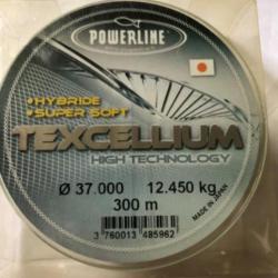 Nylon 300 m diam 37   12,450  kg texcellium  Powerline  pêche MER