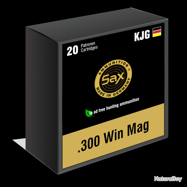 Munitions SAX calibre .300 Win Mag KJG-SR 8,0g boite de 20 munitions