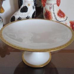 VINTAGE - SUPERBE Compotier en porcelaine a décor de frise doré or par Théodore Haviland  (XXé)