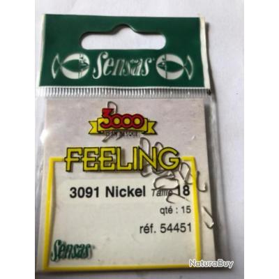 Sachet D'hameçons Sensas 3411 Nickel – Taille No.18 – Référence 54291
