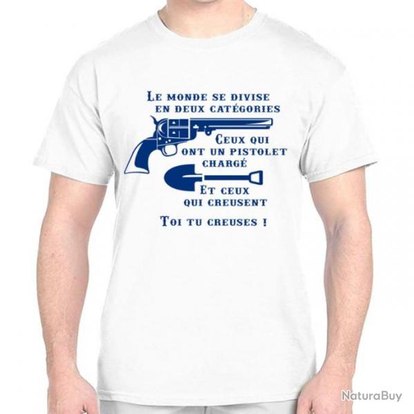 T-SHIRT - LE MONDE SE DIVISE EN DEUX CATEGORIES -  Le Bon La Brute Le Truand Colt 1851 Navy  Western