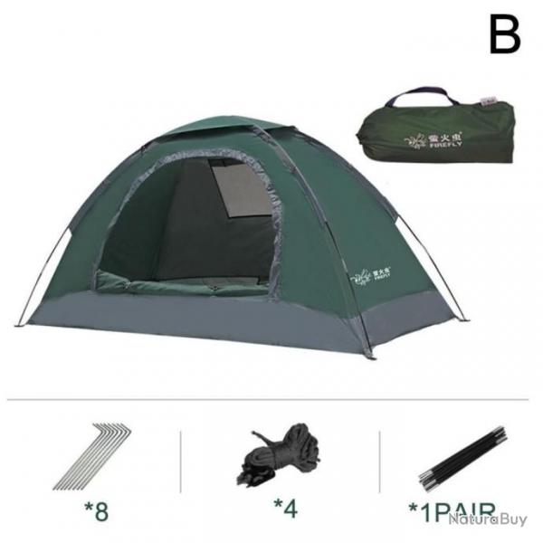 Tente Camping Portable 1-2 Personnes Epaisse Etanche Moustiquaire Idal Pche Haute Qualit Solide