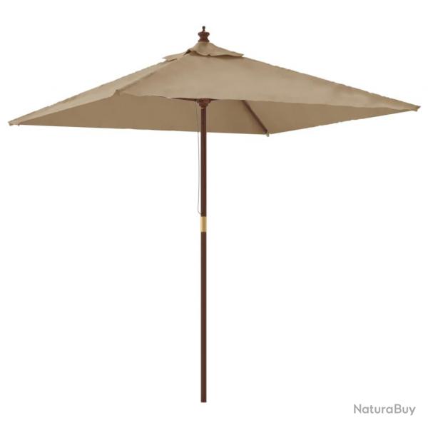 Parasol mobilier de jardin avec mt en bois 198 x 198 x 231 cm taupe 02_0008358