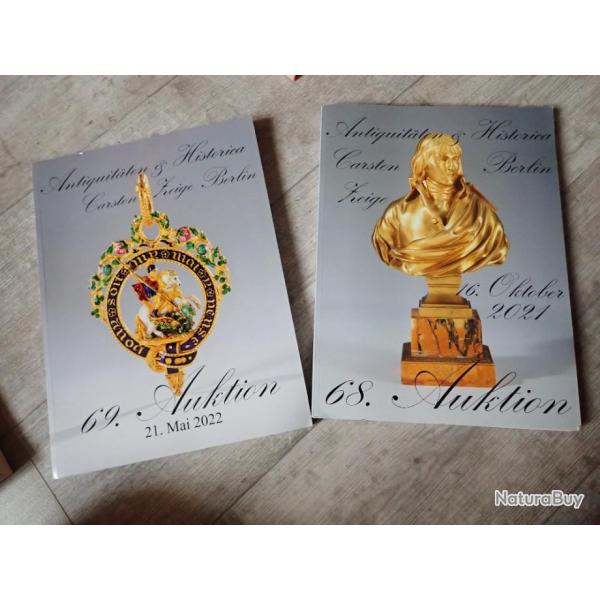 2 catalogues de ventes Carsten - Militaria, uniformes, casques, armes, quipement, mdailles...