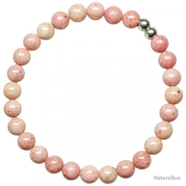 Bracelet en rhodonite - Perles rondes 6 mm