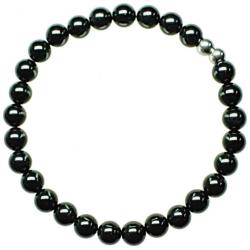 Bracelet en tourmaline noire - Perles rondes 6 mm