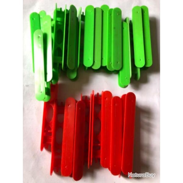 30 plioir 8 cm x 12  mm  rouge et vert pche au coup