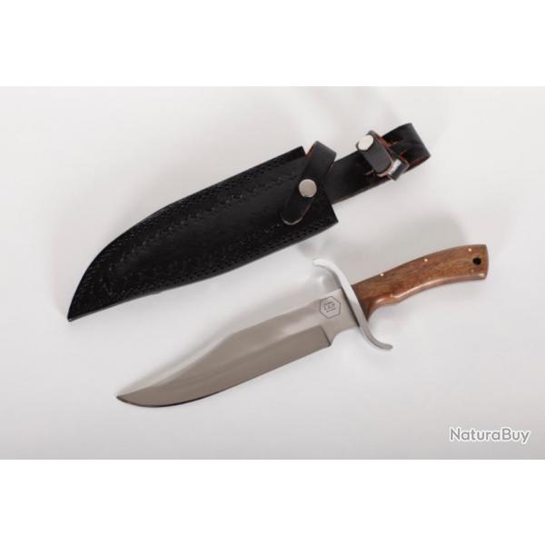 Couteau bowie tactique forg LLF 35cm tui cuir MOLLE
