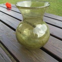VINTAGE - Ancien Vase en verre bullé, soufflé a la main dans le style de BIOT (Vers 1960-70)