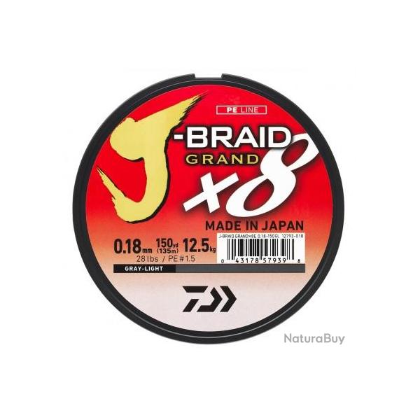 Tresse Daiwa J-Braid Grand x8 20/100 150m Chartreuse