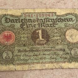 ALLEMAGNE * BILLET 1 MARK 1920 * BANK NOTE * DEUTSCHLAND GERMANY WW2