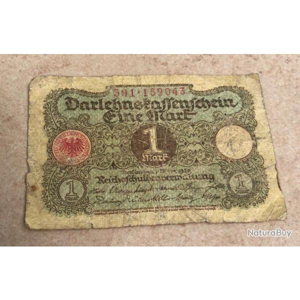 ALLEMAGNE * BILLET 1 MARK 1920 * BANK NOTE * DEUTSCHLAND GERMANY WW2