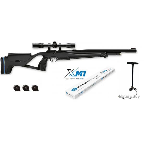 Pack Complet Carabine PCP Stoeger XM1 S4 Calibre 4,5 Avec Lunette, Pompe et Chargeurs
