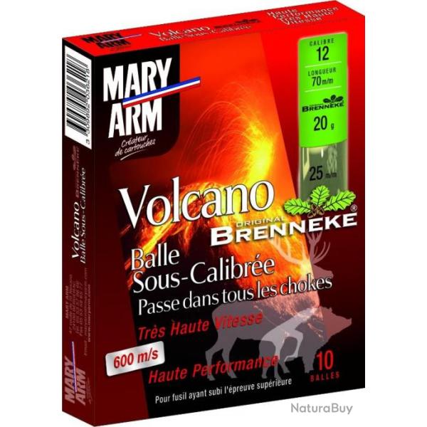 Cartouches Mary Arm C12 Volcano balle Brenneke 20g - Cal.12 x1 boite